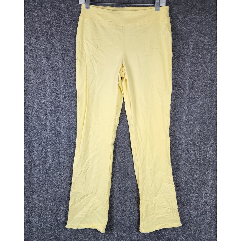 Cato Pants Women 4 Mid-rise Yellow Straight Leg Raw Hem EUC